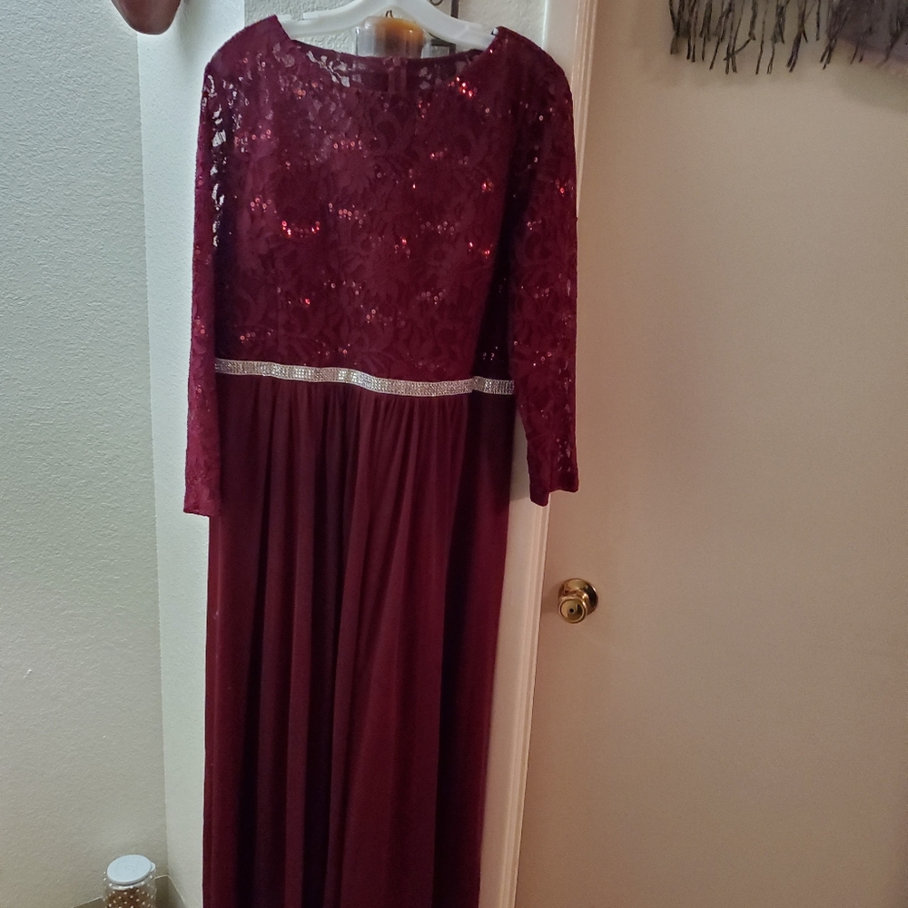 Dress Maroon lace ball or dance gown Vintage